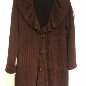 Brown Heavy Knit Jacket Size M